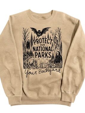 Gildan Tan 'Protect Our National Parks' Crewneck Sweatshirt